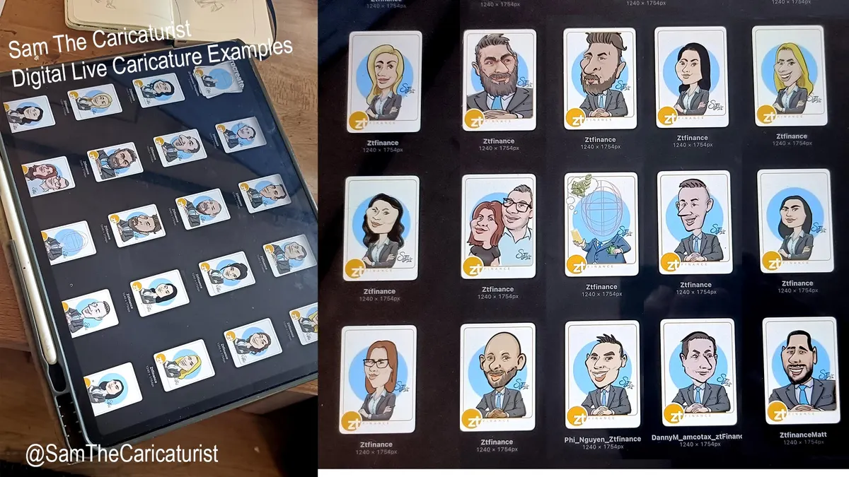 Caricature artwork: Sam The Caricaturist Digital Live Caricature SMcnair