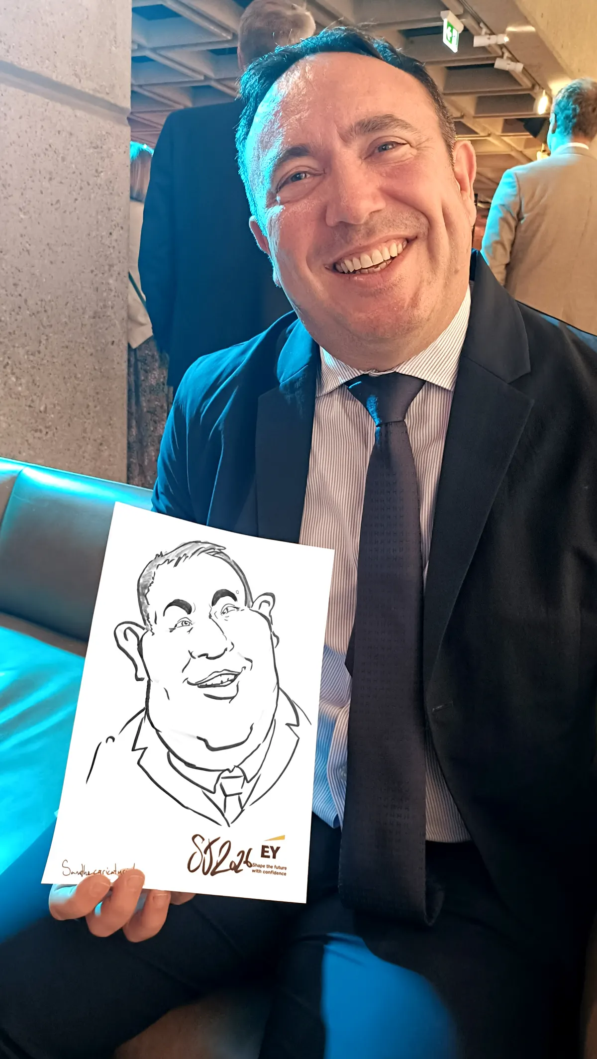 Caricature artwork: EY Archibald Opening VIP Party AGNSW
