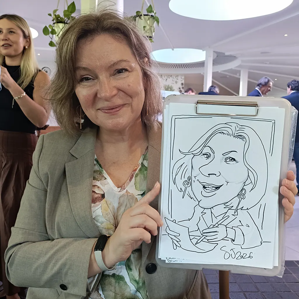 Caricature artwork: Example Corporate Square Morgans