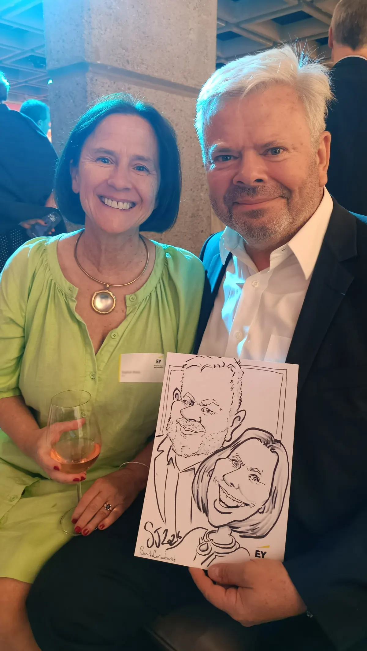 Caricature artwork: EY Archibald Opening VIP Party AGNSW