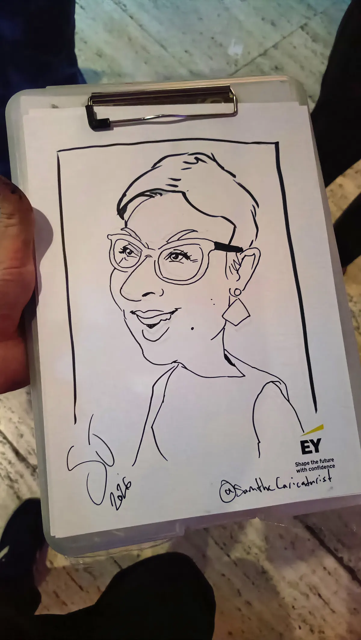 Caricature artwork: EY Archibald Opening VIP Party AGNSW